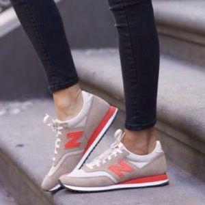 New Balance for J. Crew Red & Tan Low Top Fashion Sneakers